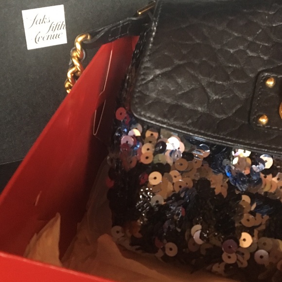 Marc Jacobs luxury sequined mini Debbie black bag - Picture 4 of 6